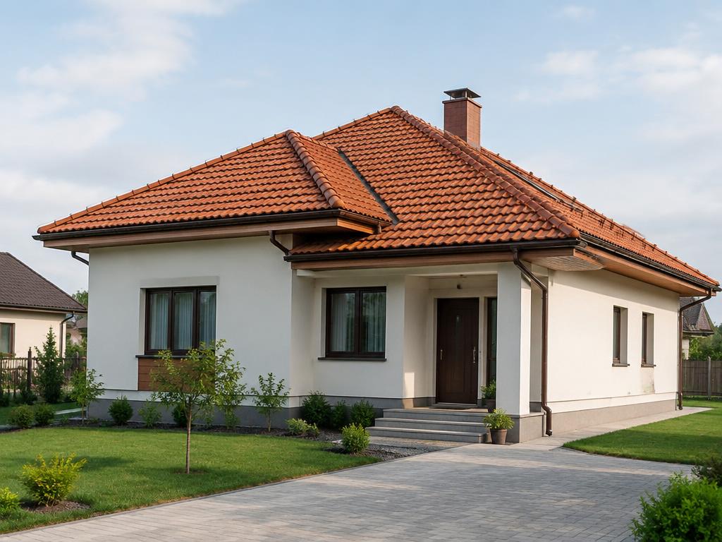 Casă cu acoperiș nou din țiglă ceramică